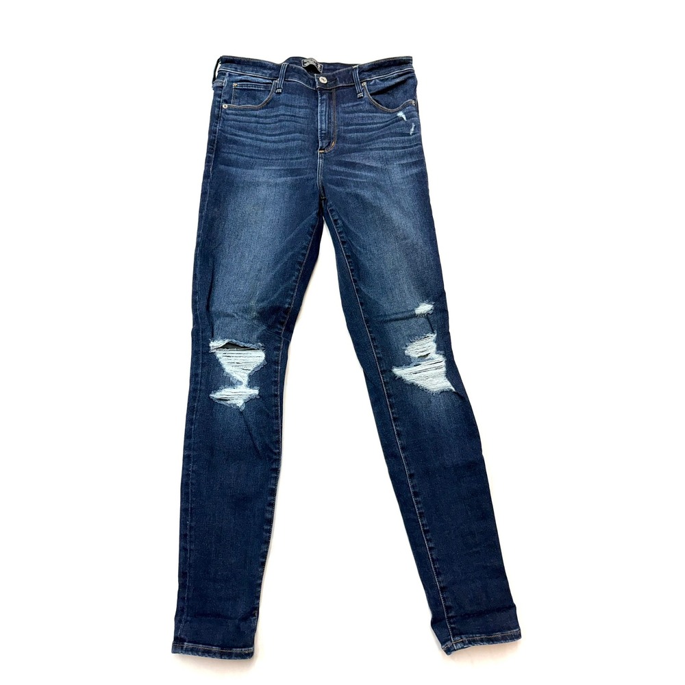 ABERCROMBIE Womens 28 6R Dark Wash Simone High Rise Distressed Skinny Jeans FF9